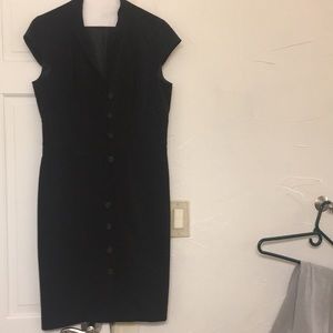 Lined dress with belt